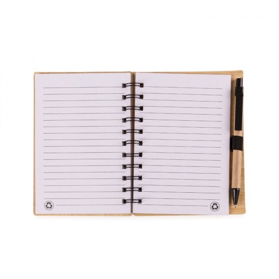Bloco de Anotações Bambu 16X13 com Caneta para Brindes Personalizados Bloco de Anotações Bambu 16X13 com Caneta para Brindes Personalizados
