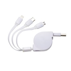 Cabo USB Retrátil 3 em 1 Personalizado Cabo USB Retrátil 3 em 1 Personalizado