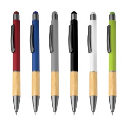 Caneta Touch Screen Alumínio e Bambu Promocional  Caneta Touch Screen Alumínio e Bambu Promocional