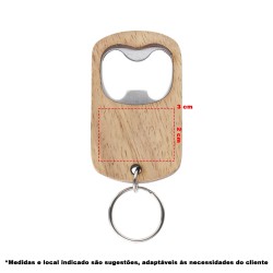 Chaveiro Abridor Madeira Promocional com Logo Chaveiro Abridor Madeira Promocional com Logo