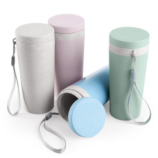 Copo Térmico Brilhante em Fibra de Bambu 350ml Personalizado