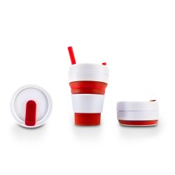 Copo Retrátil 355ml com Canudo Personalizado Copo Retrátil 355ml com Canudo Personalizado