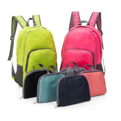Mochila de Nylon Dobrável 21 Litros Personalizada Mochila de Nylon Dobrável 21 Litros Personalizada