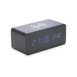 Relógio de Madeira com Carregamento por Indução Personalizada