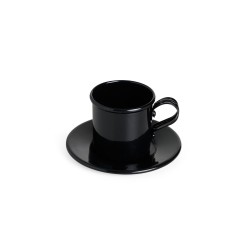 Xícara 100ml com Pires em Alumínio Promocional Xícara 100ml com Pires em Alumínio Promocional