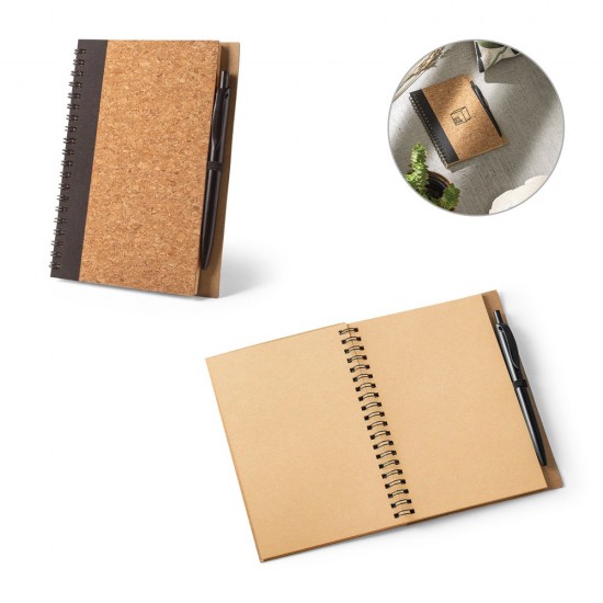 Caderno B6 em Cortiça e Poliéster 100% Reciclado Personalizado 
