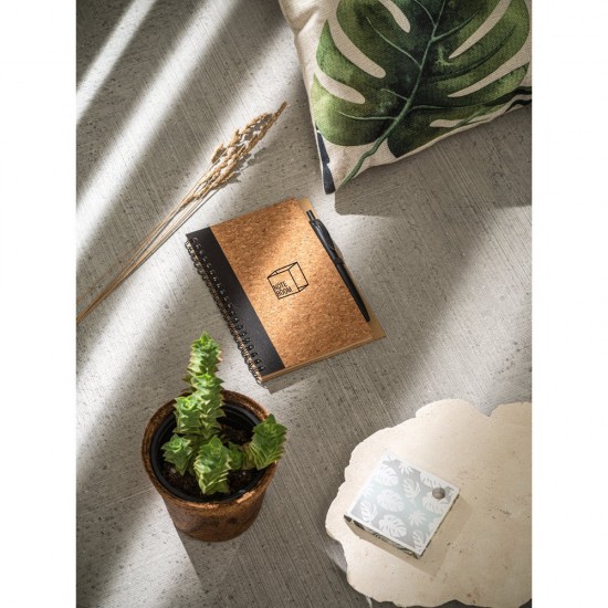 Caderno B6 em Cortiça e Poliéster 100% Reciclado Personalizado 
