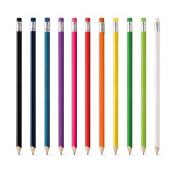 Lápis apontado com borracha Promocional com Logo Lápis apontado com borracha Promocional com Logo