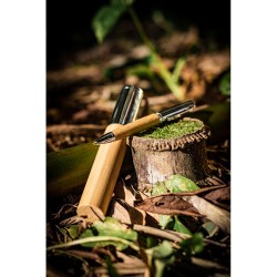 Caneta Esferográfica em bambu com estojo Personalizada Caneta Esferográfica em bambu com estojo Personalizada