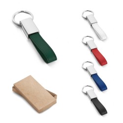 Chaveiro em Metal e Couro Sintético para Brindes