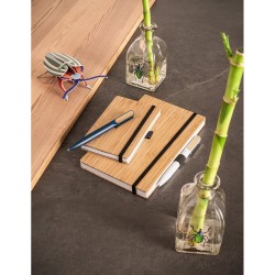 Caderno 14x21cm de capa e contracapa em placa de bambu Personalizado Caderno 14x21cm de capa e contracapa em placa de bambu Personalizado