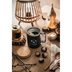 Copo em aço inox com tampa em bambu 420 mL Personalizado Copo em aço inox com tampa em bambu 420 mL Personalizado