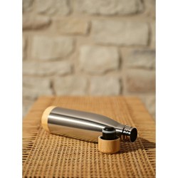 Garrafa em aço inox com tampa em bambu 800 mL Personalizada Garrafa em aço inox com tampa em bambu 800 mL Personalizada