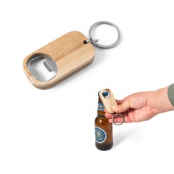 Chaveiro Abridor de garrafas em aço inox e bambu Personalizado Chaveiro Abridor de garrafas em aço inox e bambu Personalizado