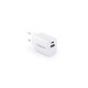 Adaptador de corrente com porta USB-A 18W e USB-C 20W em ABS 100% reciclado Promocional