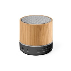 Caixa de som portátil com microfone, em bambu Personalizada Caixa de som portátil com microfone, em bambu Personalizada