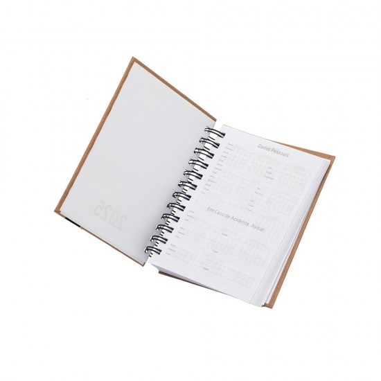 Agenda Diária 2025 Kraft Personalizada