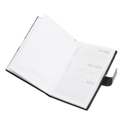 Agenda Diária 2025 com Fecho e Suporte pra Caneta Personalizada Agenda Diária 2025 com Fecho e Suporte pra Caneta Personalizada