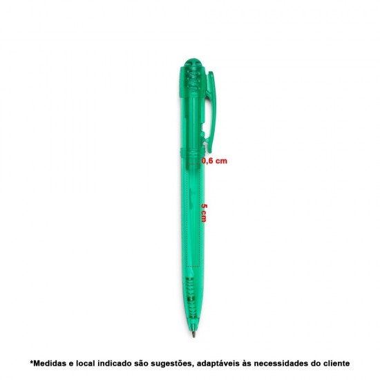 Caneta de Plástico Translúcida Personalizada