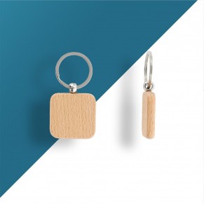 Chaveiro Quadrado de Madeira Personalizado