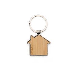 Chaveiro Metal no Formato de Casa em Bambu Personalizado Chaveiro Metal no Formato de Casa em Bambu Personalizado