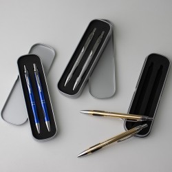 Conjunto Caneta e Lapiseira Metal Personalizado com Logo Conjunto Caneta e Lapiseira Metal Personalizado com Logo