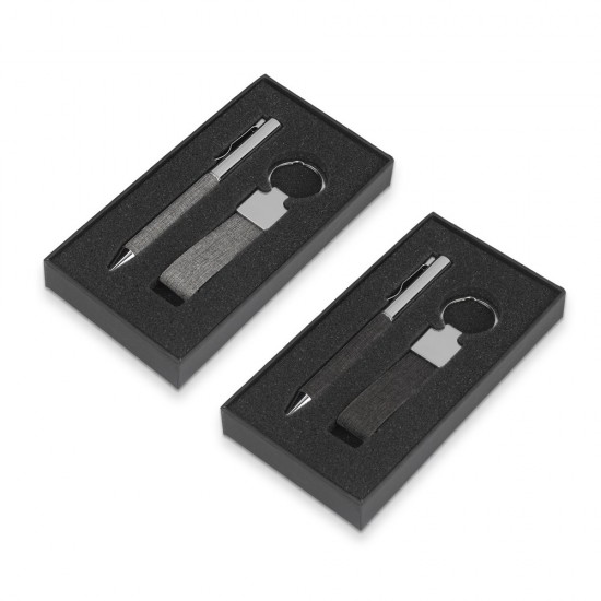 Kit Caneta e Chaveiro rPET Personalizada