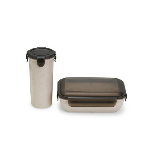 Kit Copo e Marmita Fibra de Bambu Personalizada